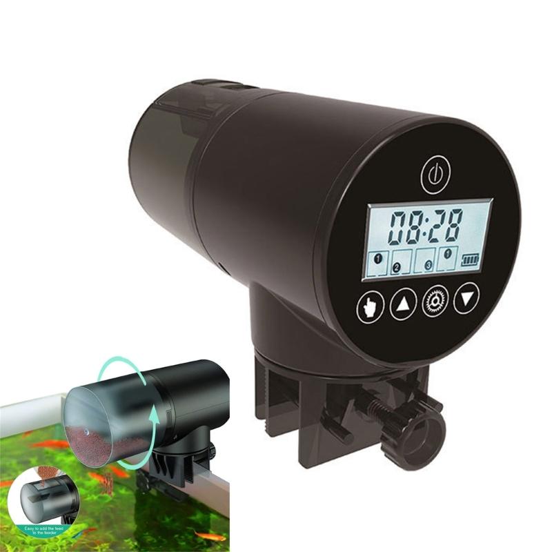 Programmable Aquariums Feeders Regulable Pellet Dispenser Charging Timers Large Capacity