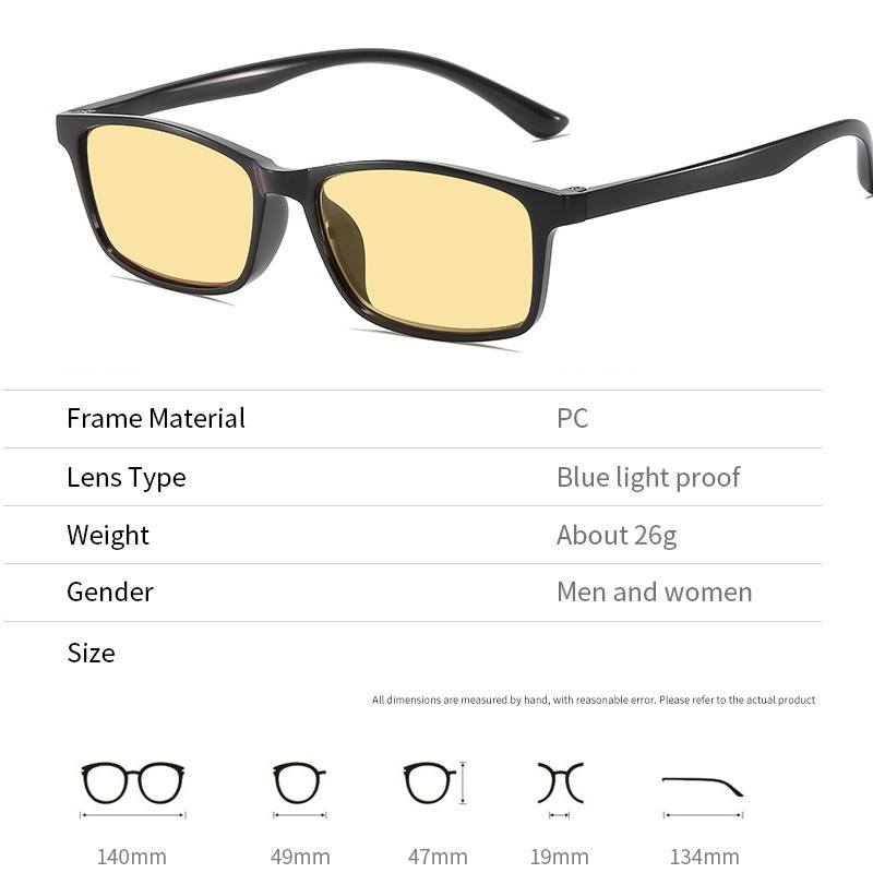 Męskie Kwadratowe Okulary do Widzenia w Nocy Modne Wysokiej Rozdzielczości Żółte Soczewki Okulary do Czytania Damskie Plus Dioptria Starczowzroczność