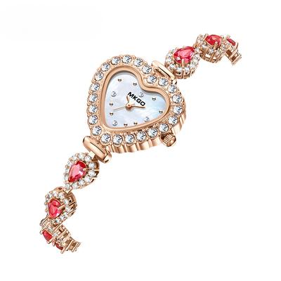 Girls' Watch Niche Luxury Full Diamond Heart Small Dial Watch High-grade Waterproof Bracelet Quartz Watch