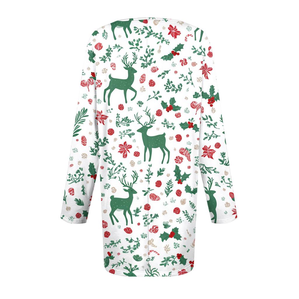 Women's Fashionable Casual Long Sleeved Plus Size Print Top Plus Size Floral Print Top