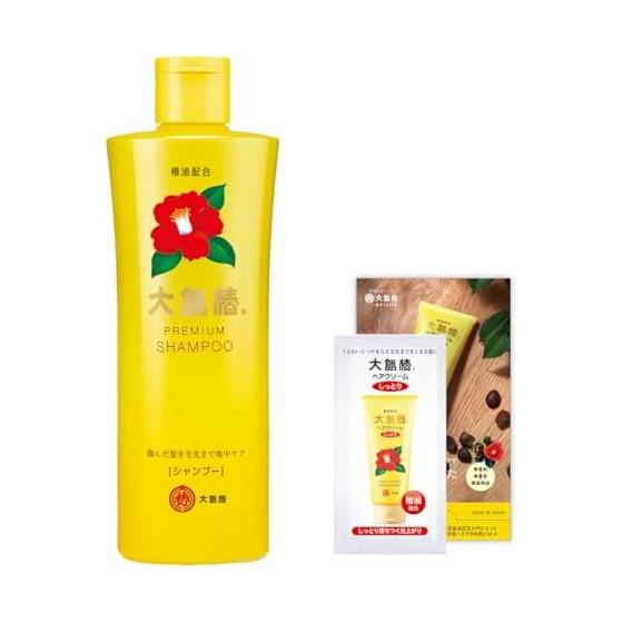 Oshima Tsubaki Premium Shampoo, Camellia Oil Contains, Non-Silicone Shampoo, Damage Care, For Damaged Hair, Scalp-Friendly, Moist, 300mL, Bonus