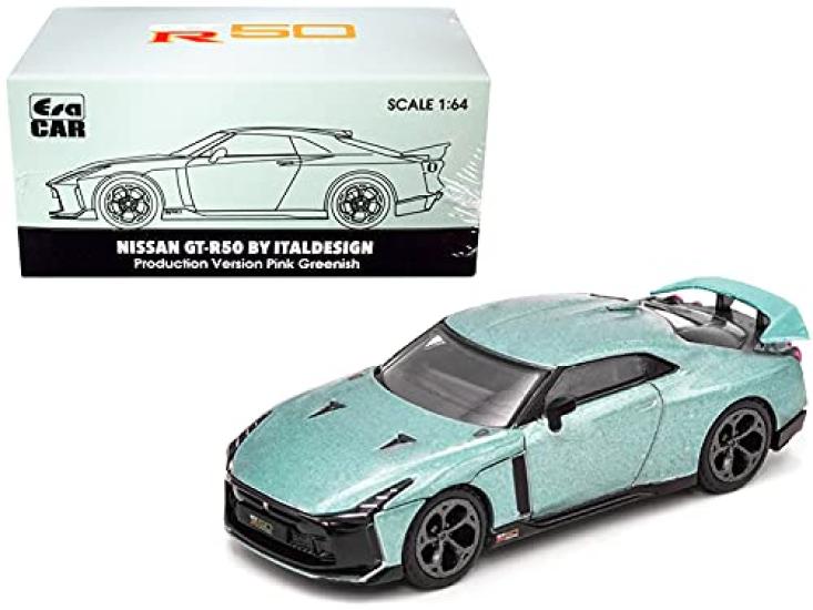 

Era Car Scale Nissan by ITALDESIGN Light Green SP48 Diecast Model Car 1/64 GT-R50 зелёный