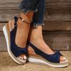 Fashion Women's Peep Toe Wedge Sandals Summer Lightweight Casual Platform Sandals Woman Non Slip Espadrilles Gladiator Shoes Plus Size