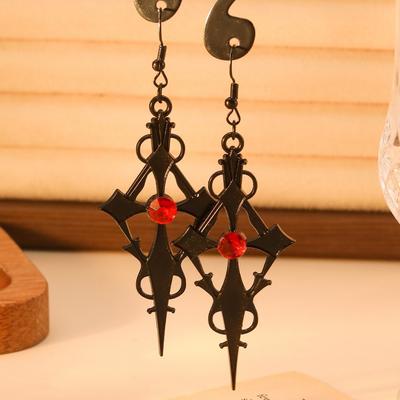 Jewelry Punk Diamond Cross Earrings Necklace Girls Halloween Party Earrings