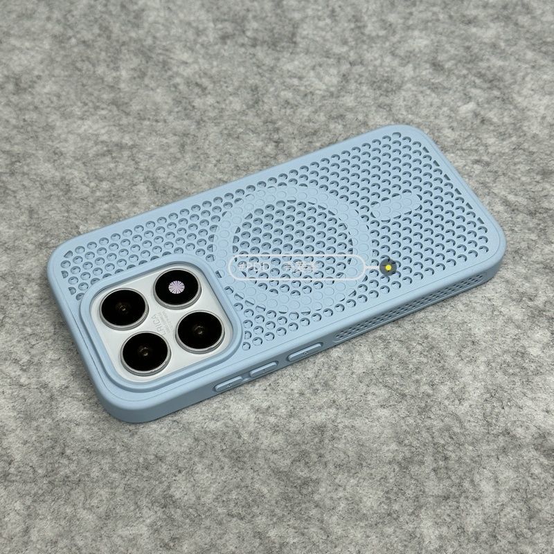 For Xiaomi 17 13 Mi 15 14 Pro Case Magnetic Honeycomb Hole Heat Dissipation PC Skin Feel Cover Fingerprint-Resistant Bumper