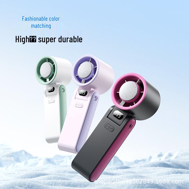 Turbo High-Speed Handheld USB Fan: Portable, 199-Speed Digital Display, Outdoor Cooling.