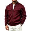Men's Jacket, Fall Winter Casual Loose Fit Lined Zip-Up Stand Collar Long Sleeve Outerwear