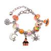 Colgantes de Calabaza Joyería de Cadena de Mano para Niña Mujer Pulsera Morada con Cuentas