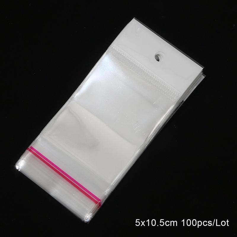 Transparenter OPP-Beutel - Multi-Spec Armband-/Halskettenverpackung mit Aufhängeloch (Klein, Mittel, Groß)