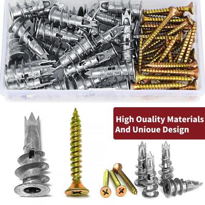 54pcs Self-Drilling Screw Assortment Kit Fastening Corrosion Resistant Heavy Duty Metal Wall Screws Efficient Prevent Loose