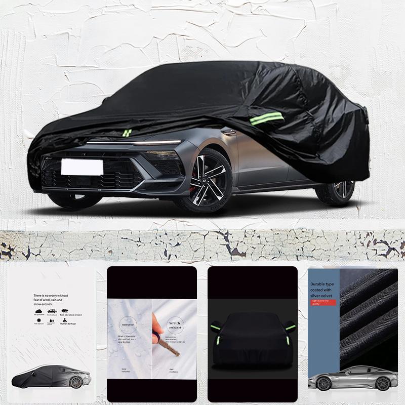 For Hyundai Sonata Car Cover Exterior Car Cover Outdoor Protection Full Car Covers Waterproof Sunshade Anti UV Snow Cover Black