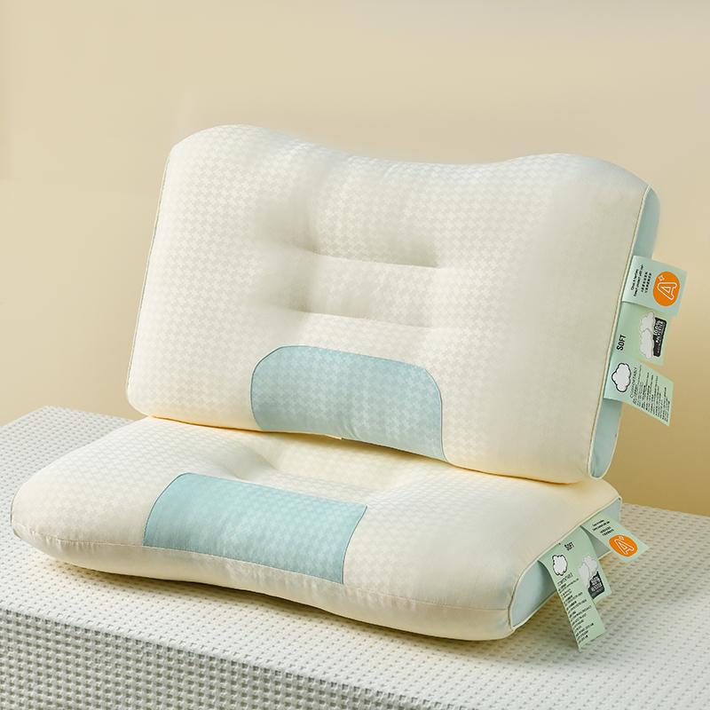 Oreiller de couchage patchwork bicolore Oreiller cervical Core Oreiller en fibre Star Hotel Oreiller de sommeil Core