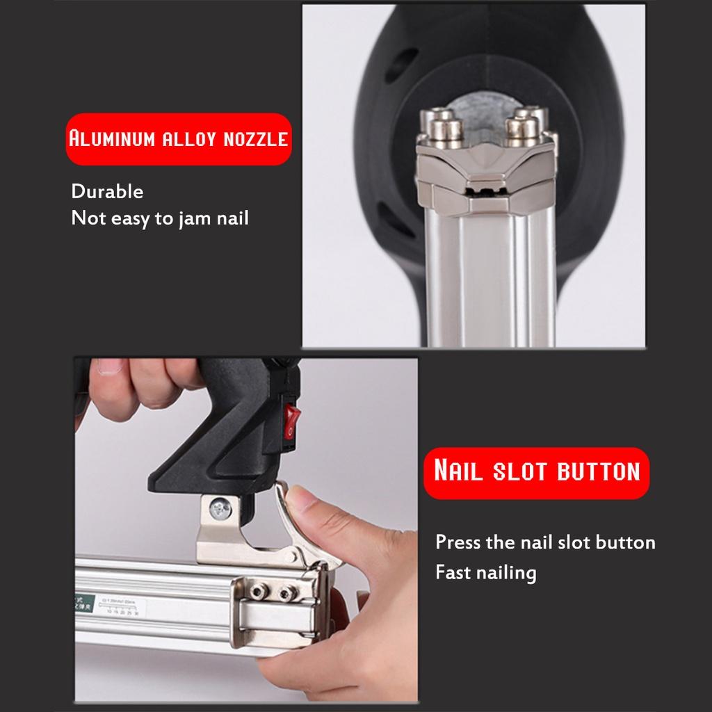 2400W Dual Use Electric Nail Gun Framing Tacker & Stapler Furniture F30 Staple Gun Adjustment Strength 220V Woodworking Tool