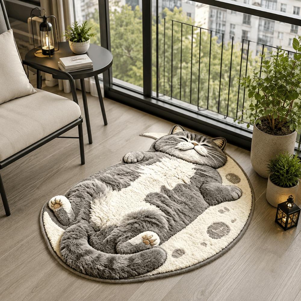 Non-Slip Home Decor Carpet Anti-fouling Cartoon Carpet Soft Cat-Shaped Area Rug Living Rooms