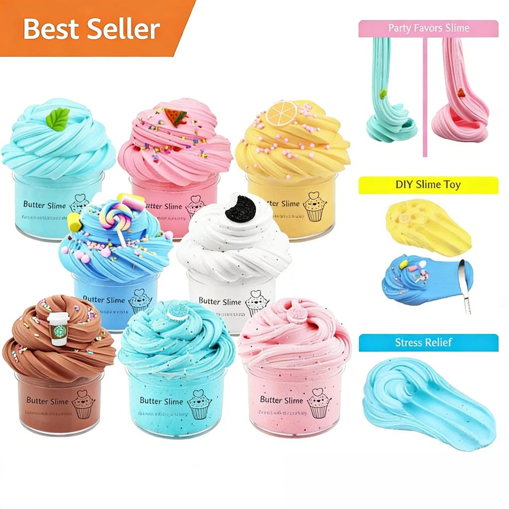 Toys 12pcs Round Jar Butter Slime 50ml Playset Soft Rubber Clay Children's Stress Relief Diy Birthday Gift Presents For Boys Girls And Girls