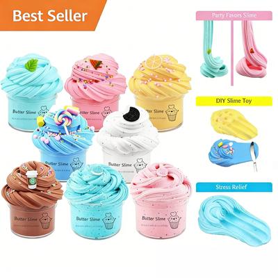 Feestelijk 12 Stuks 50ml Boter Slijm Speelset, Zachte Rubber Klei, DIY Knutselbenodigdheden voor Stressverlichting Vakantiefeest Cadeau Geschenken