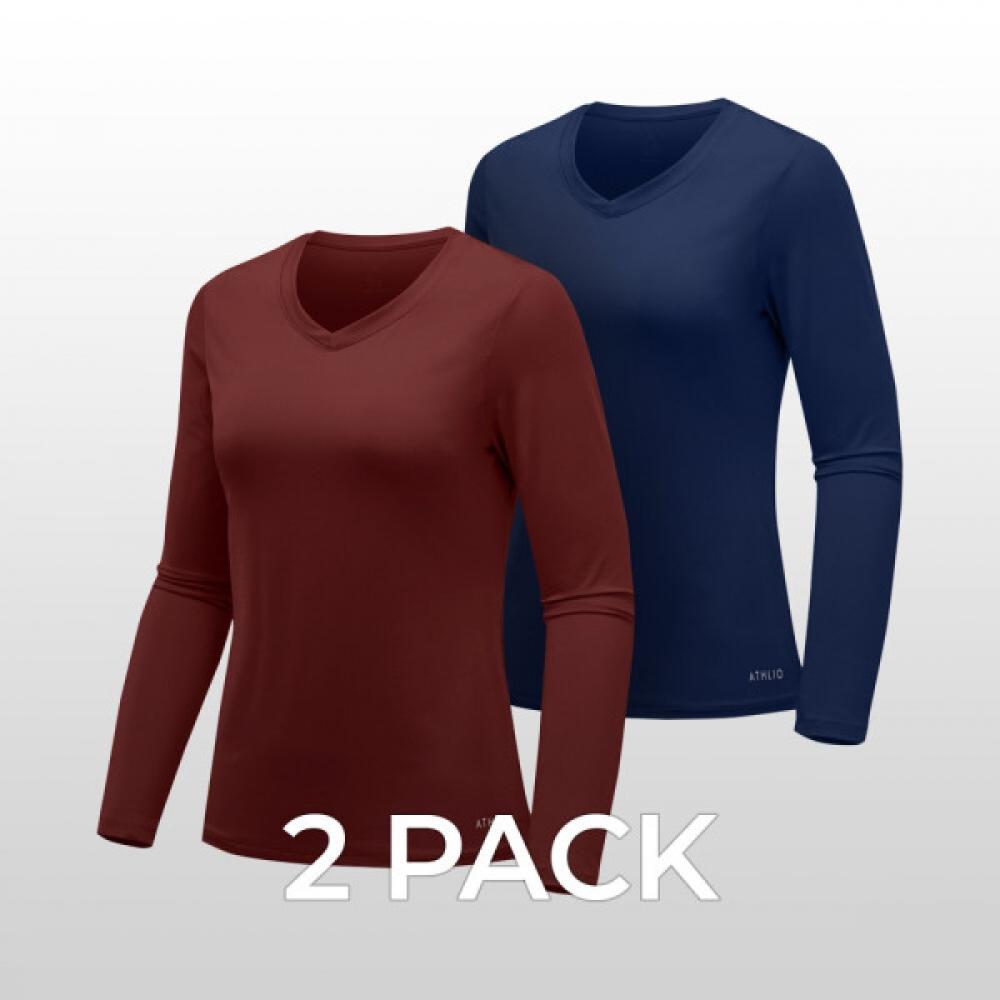 

Комплект из 2 футболок с длинными рукавами TSLA Hyperdry, комплект из 2 штук с длинными рукавами и V-образным вырезом AO-CFL22