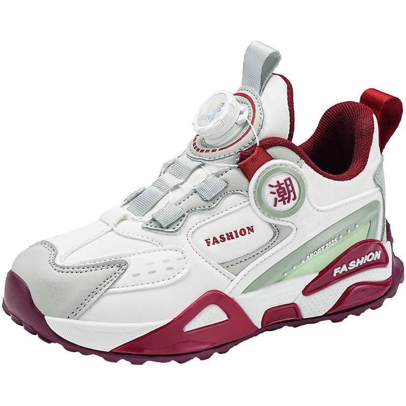 Boys Shoes 2025 Spring and Autumn New Leather Waterproof Children's Dad Sports Shoes Medium and Older Children's Running Shoes