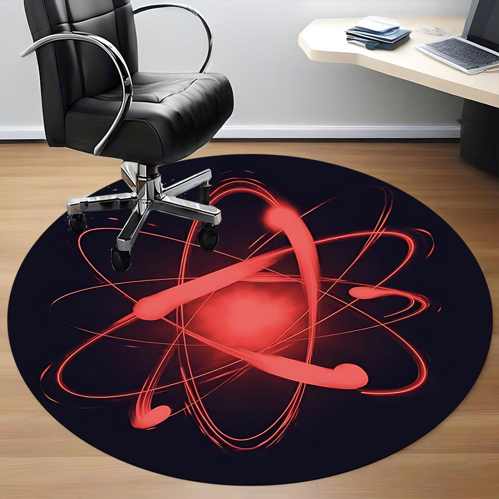1pc Atom Science Carpet for Office Non Slip, Round Carpet, Soft & Comfortable, Carpet for Office, Lightweight Round Floor Mat