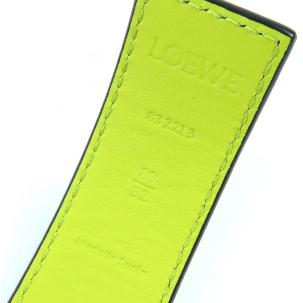 Excellent LOEWE Belt Anagram Buckle Olive Green Yellow Women 832213 Used