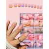 240pcs Colorful Nail Stickers, Pink, Green, Purple Mixed Colors, Short Round Shape, Press-On Nail Stickers, Nail Art Supplies