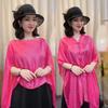 Summer Shawl V-Neck Buttons Placket Lightweight Sun Protection Versatile Beach Shawl Solid Color Vacation Sunscreen Shawl