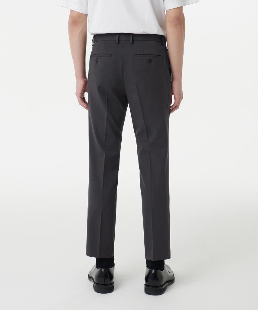 MUSINSA STANDARD Tapered Hidden Banding Crop Slacks [Gunmetal]