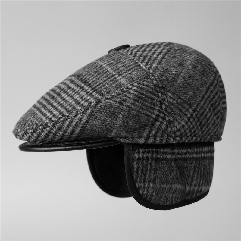 Cap Men's Autumn and Winter Old Hat Grandpa Beret Fleece Warm Forward Hat