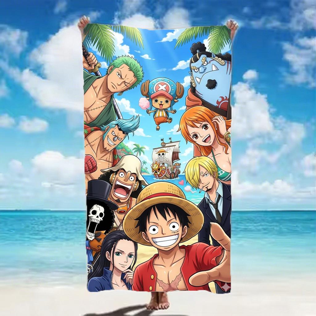O-One P-Pieces Monkey D. Plážová osuška L-Luffy, Exkluzivní limitovaná edice pro fanoušky anime, Osuška s pirátskou tématikou na pláž, k bazénu a do koupelny