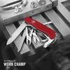 Victorinox Work Champ Red Swiss Army a z 21, w tym metalowe i metalowe ostrze, szwajcarski scyzoryk wielofunkcyjny, szczypce, pilnik, piła. [Kod produktu]