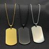 Stainless Steel Pendant Blank Military Brand Necklace Laser Engraving Titanium Steel Necklace