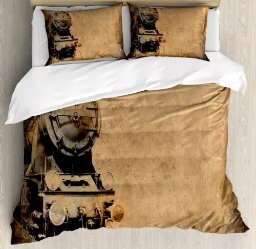 Comforter Steam Train Bedding Set Decoration Gift Suitable For Children Boys Girls Adults. Warm Soft Comfortable Breathable