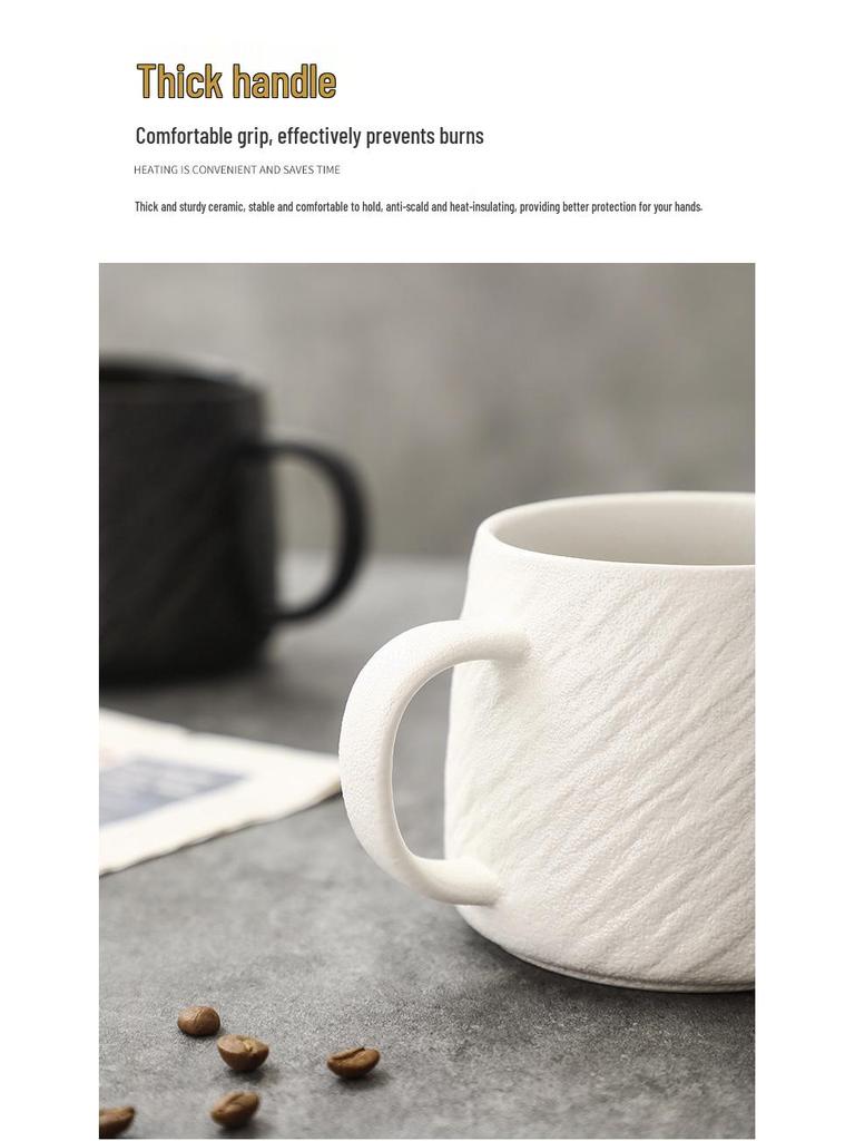Stone Pattern European Ceramic Mug - Large Capacity Coffee, Tea, or Water Cup