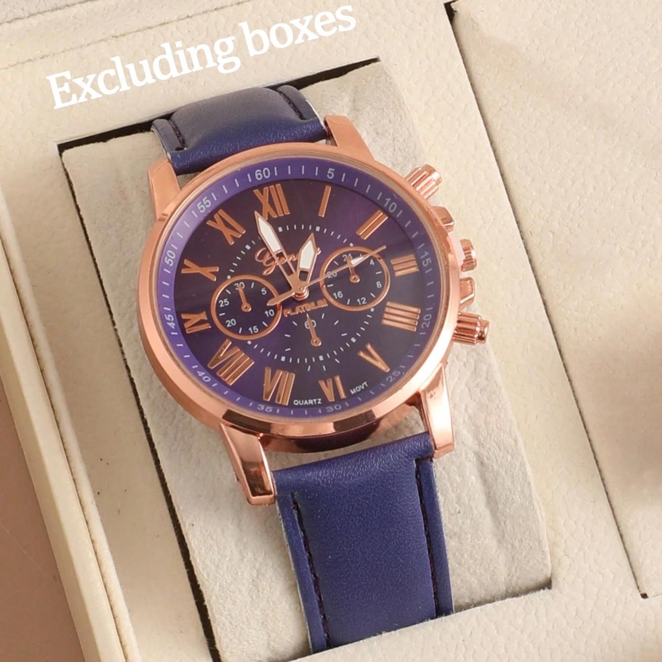 

Unique fashion hip-hop pattern letters colorful Roman scale leather watch quartz watch (excluding box)