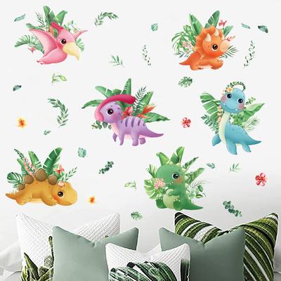 Colorful Dinosaur Wall Sticker for Kids Room, Self-Adhesive Nursery Decor Bedroom Study Entrance