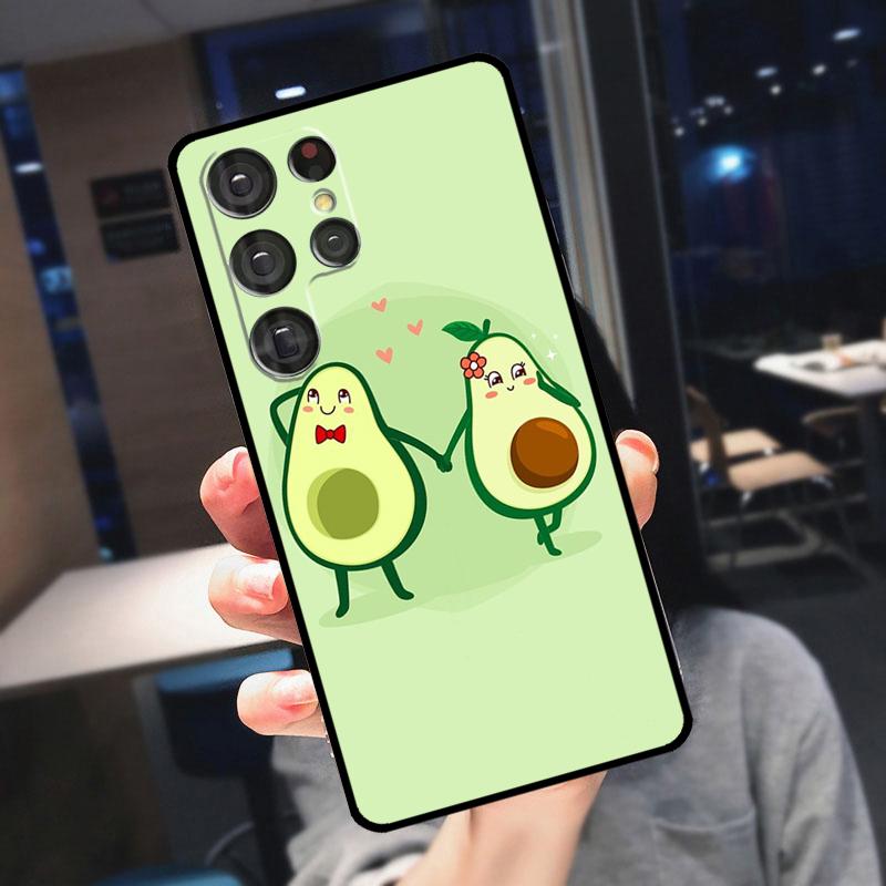 Cute Avocado Fruits Cover For Samsung Galaxy S24 Ultra S25 S22 S23 Plus S20 S21 FE S9 S10 S23 FE Phone Case