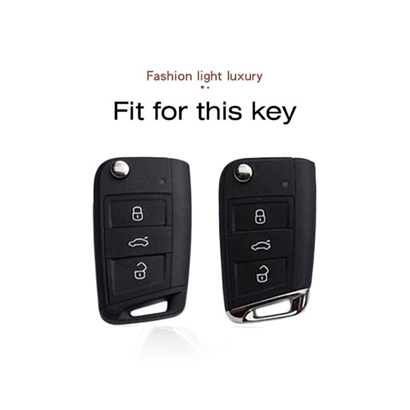 For VW Volkswagen Golf 7 MK7 Tiguan MK2 TPU Shell Fob Car Flip Key Case Cover for Seat Ateca Leon FR Ibiza Skoda Octavia Kodiaq
