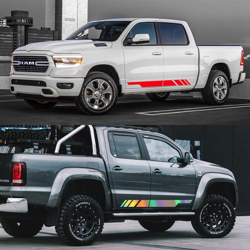 Universal Car Side Door Strip Stickers Cool Style Pickup Truck Vinyl Film Decals Decoration Car Accessories For Pickup Truck SUV