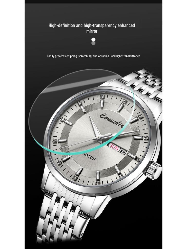 Pánské luminiscenční vodotěsné automatické skeletonové hodinky s dvojitým kalendářem