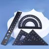 Aluminum Alloy Geometric Ruler Set, Math Triangle Protractor, Suitable for Drawing and Engineering Design