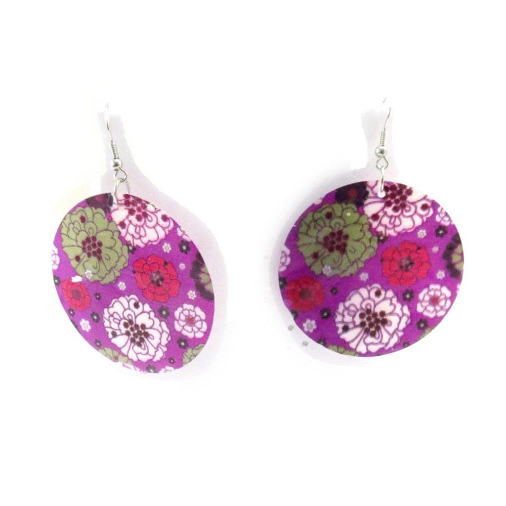 Les Trésors De Lily [J7118] - Designer-Ohrringe 'Vahiné' mauve