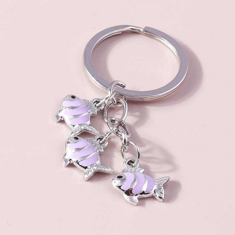 Cute Enamel Animal Bee Keychain Unicorn Key Ring Pendants for Women Girls Handbag Decor DIY Handmade Jewelry Gift