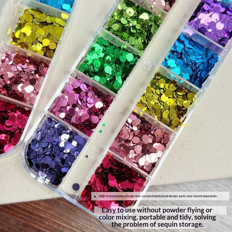 Mini Circular Flower Wave Point Sparkling Nail DIY Shiny Flake Nail Art Decoration Accessories