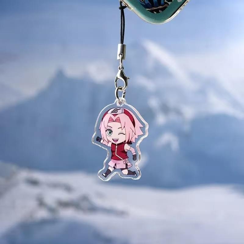 Anime Naruto Acrylic Keychain Accessaries Uzumaki Naruto Cartoon Keyring