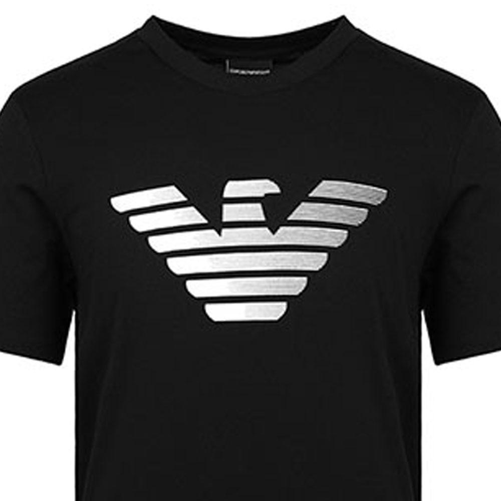 Emporio Armani Logo Print Pullover Short Sleeve T-Shirt Men Tops Black 3H1TD0-1J30Z-0999