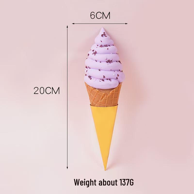 Grande Cono Gelato Decorativo Realistico Prop per Gelaterie e Espositori Bevande Fredde