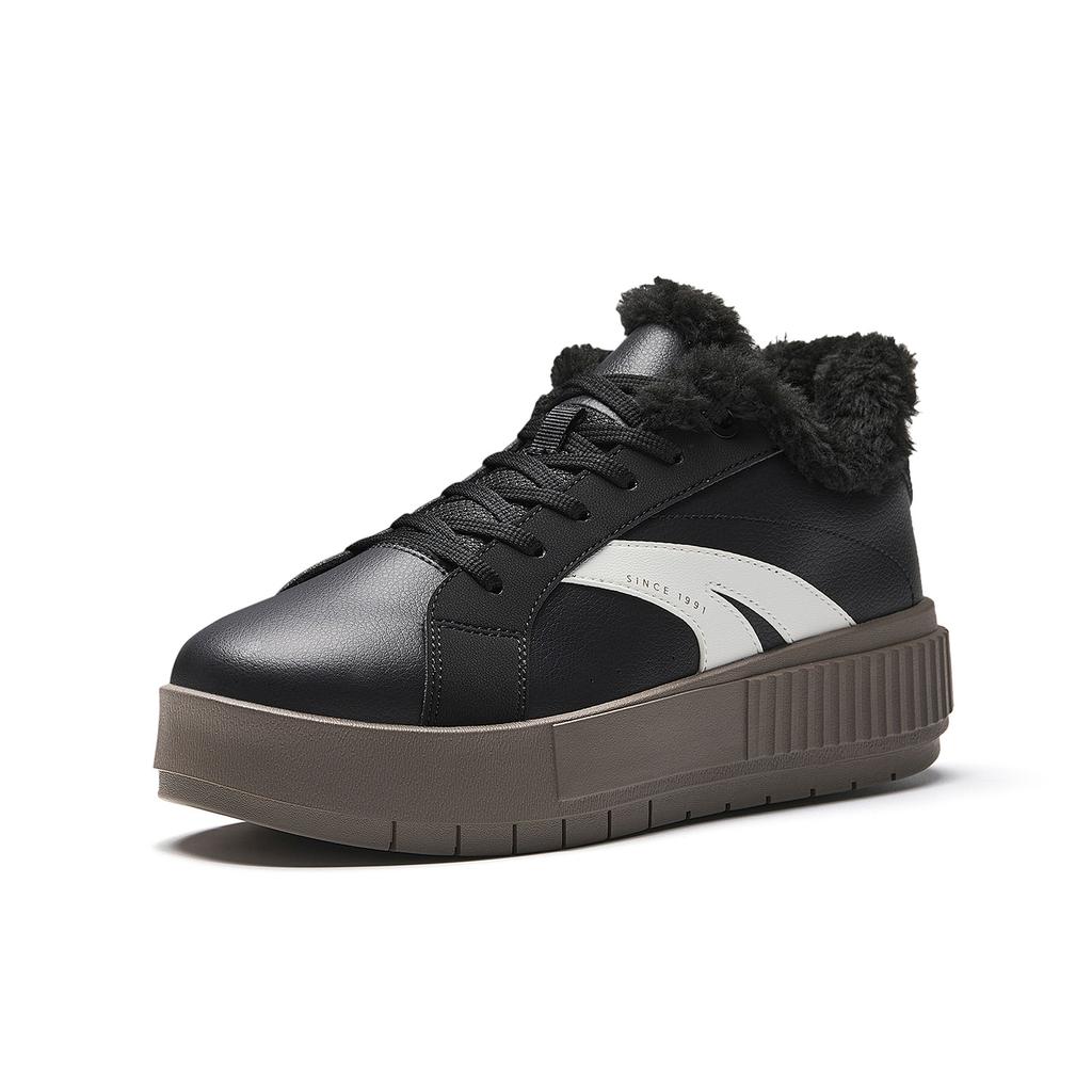 Anta TT Fleece Lined Skateboard Shoes Women's Basic Black/Papyrus White 922548901-1