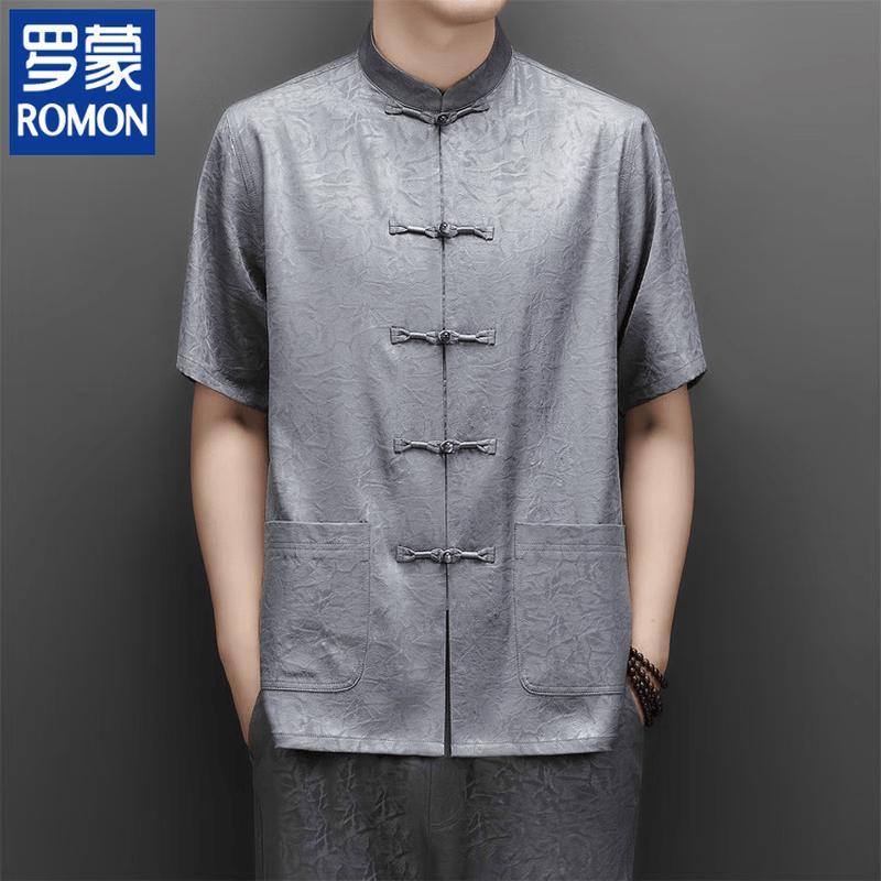 ROMON Men s Chinese Style Short Sleeve Shirt 40/175