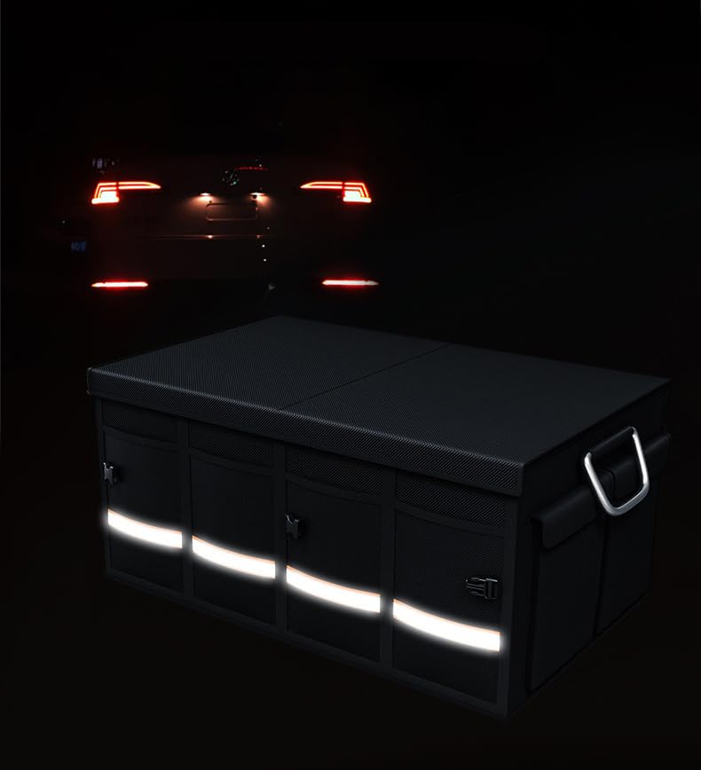 Gorocking Car Trunk Storage Foldable with Dividers Box, (Black, Large)