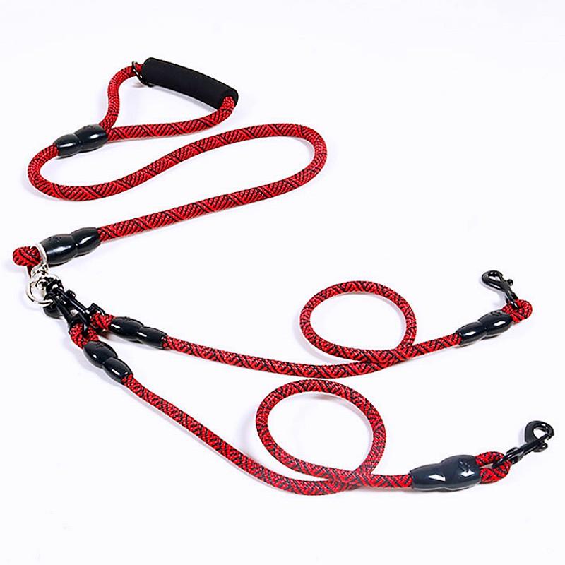 Dog Leash One-drag-three Dogs Leashes Double-head Leash for Dogs Walking Detachable Leashes Soft Handle Dog Chain Pet Products